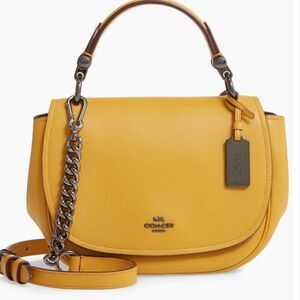 Coach Yellow Small Nomad Leather Shoulder Bag